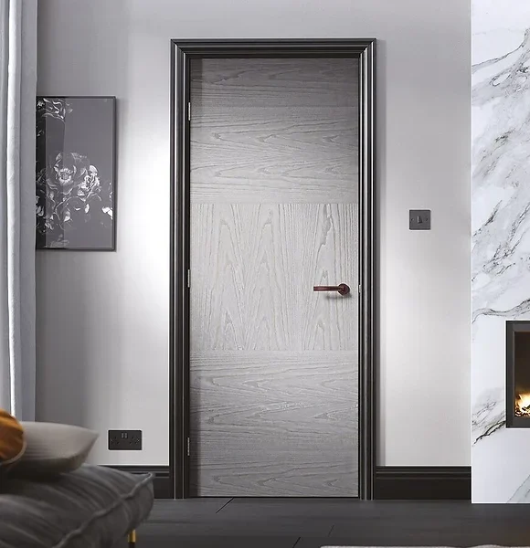 grey woodgrain door